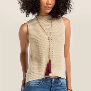 Francesca’s Tan Sweater Tank Top